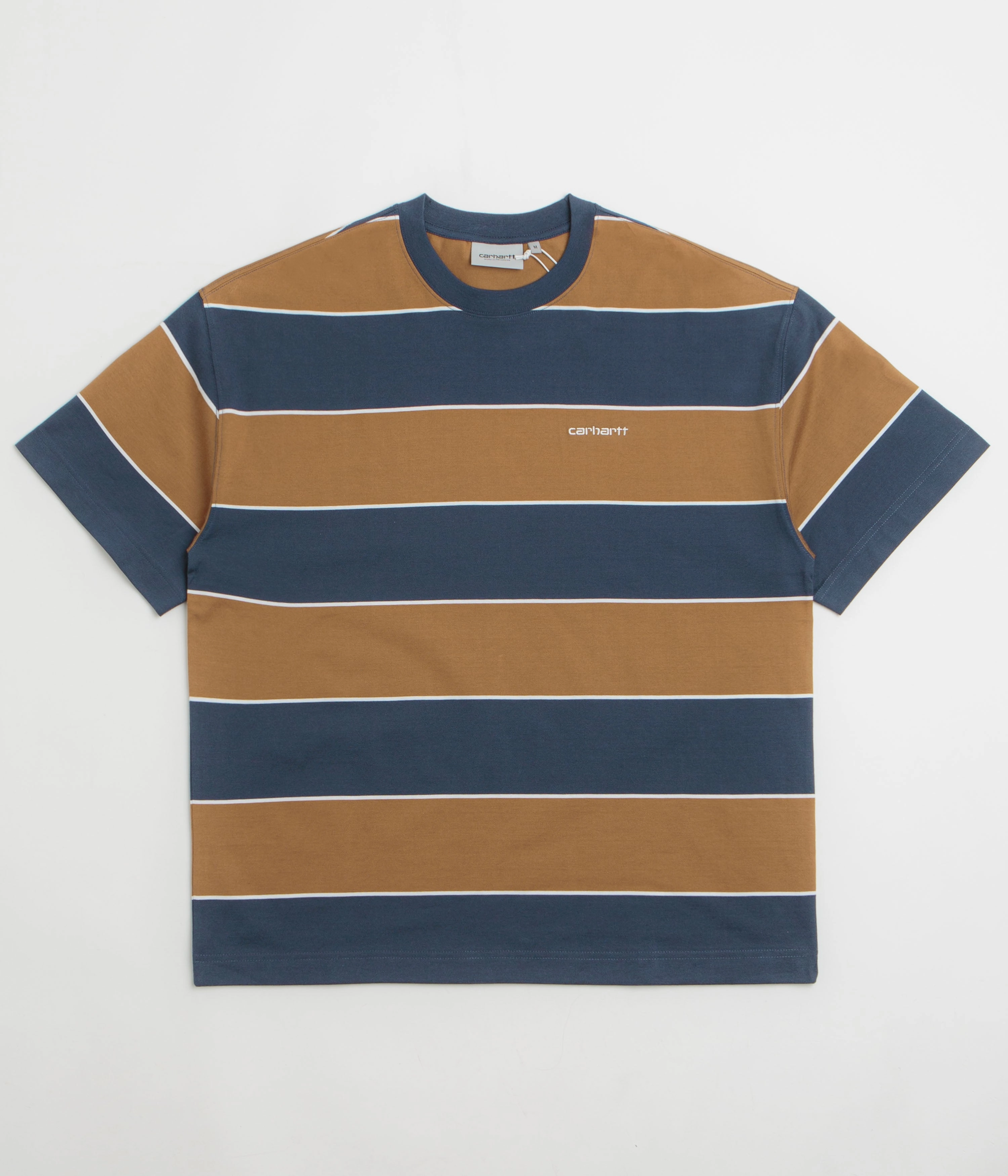 Carhartt Quinby T-Shirt - Quinby Stripe / Blue Three Thread Overlock Stitching