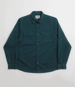 Carhartt Santa Fe Shirt - Deep Lagoon All-Season Wear Handcrafted Detail
