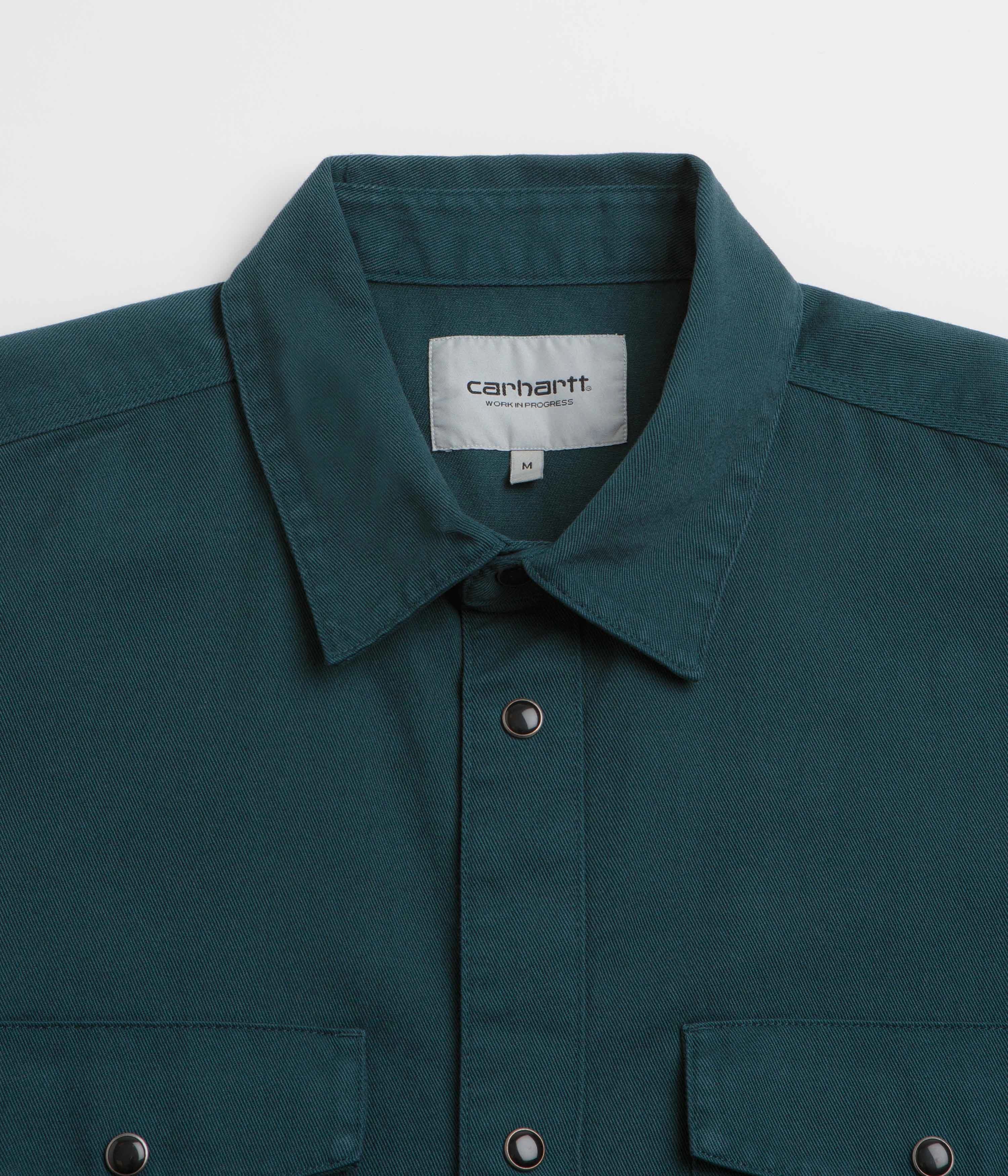 Reinforced Elbow Patches Carhartt Santa Fe Shirt - Deep Lagoon