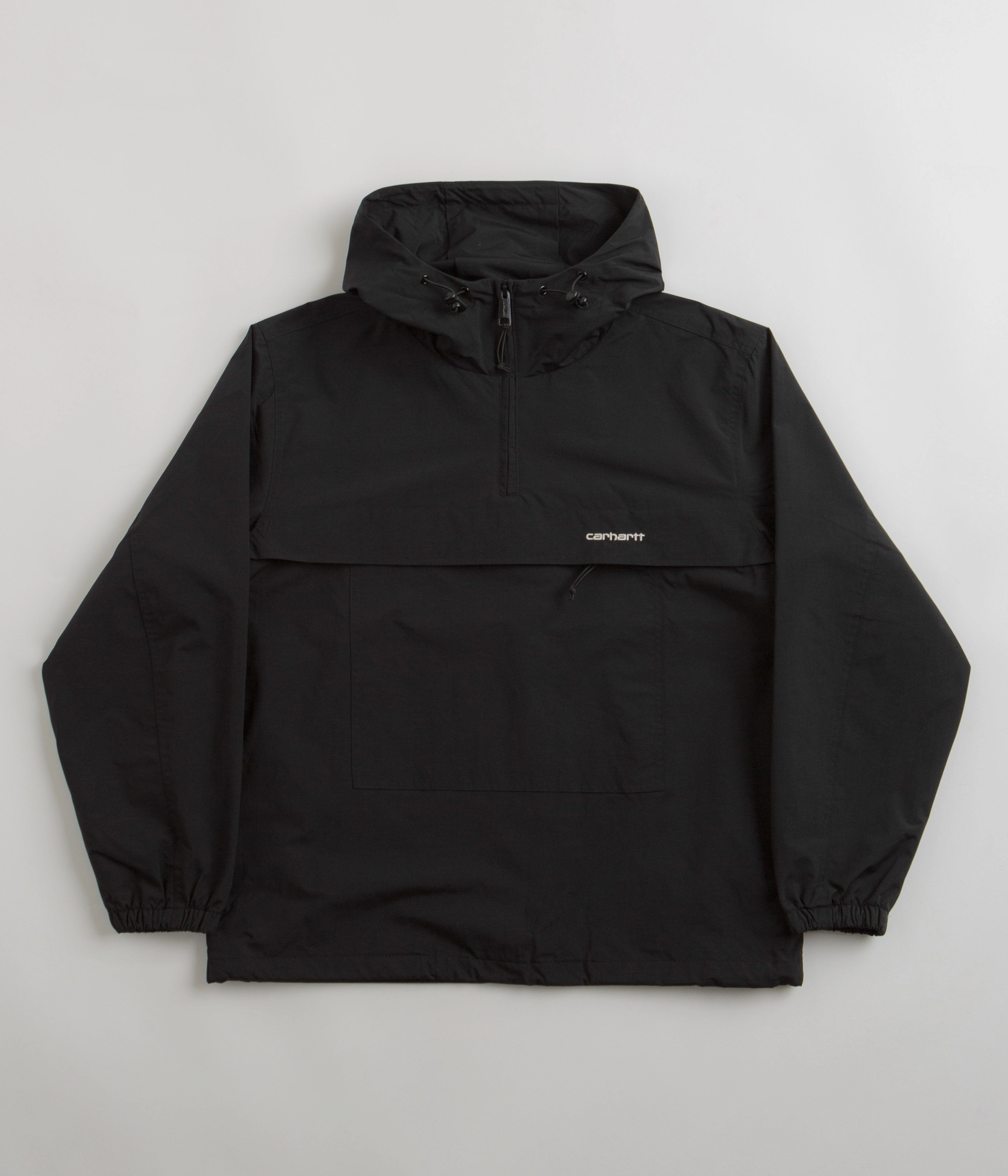 Carhartt Summer Windbreaker Pullover Jacket - Black / White Necklace
