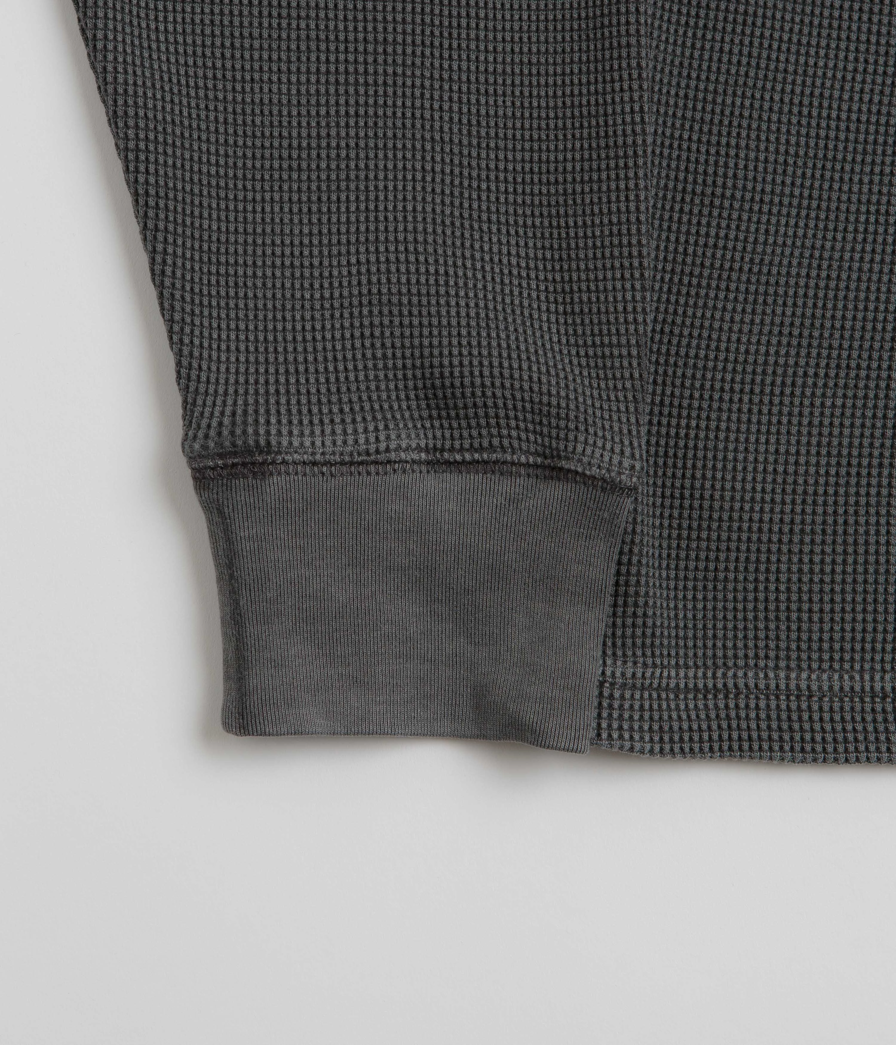 Carhartt Vista Waffle Long Sleeve T-Shirt - Black Embroidered Details garden venue