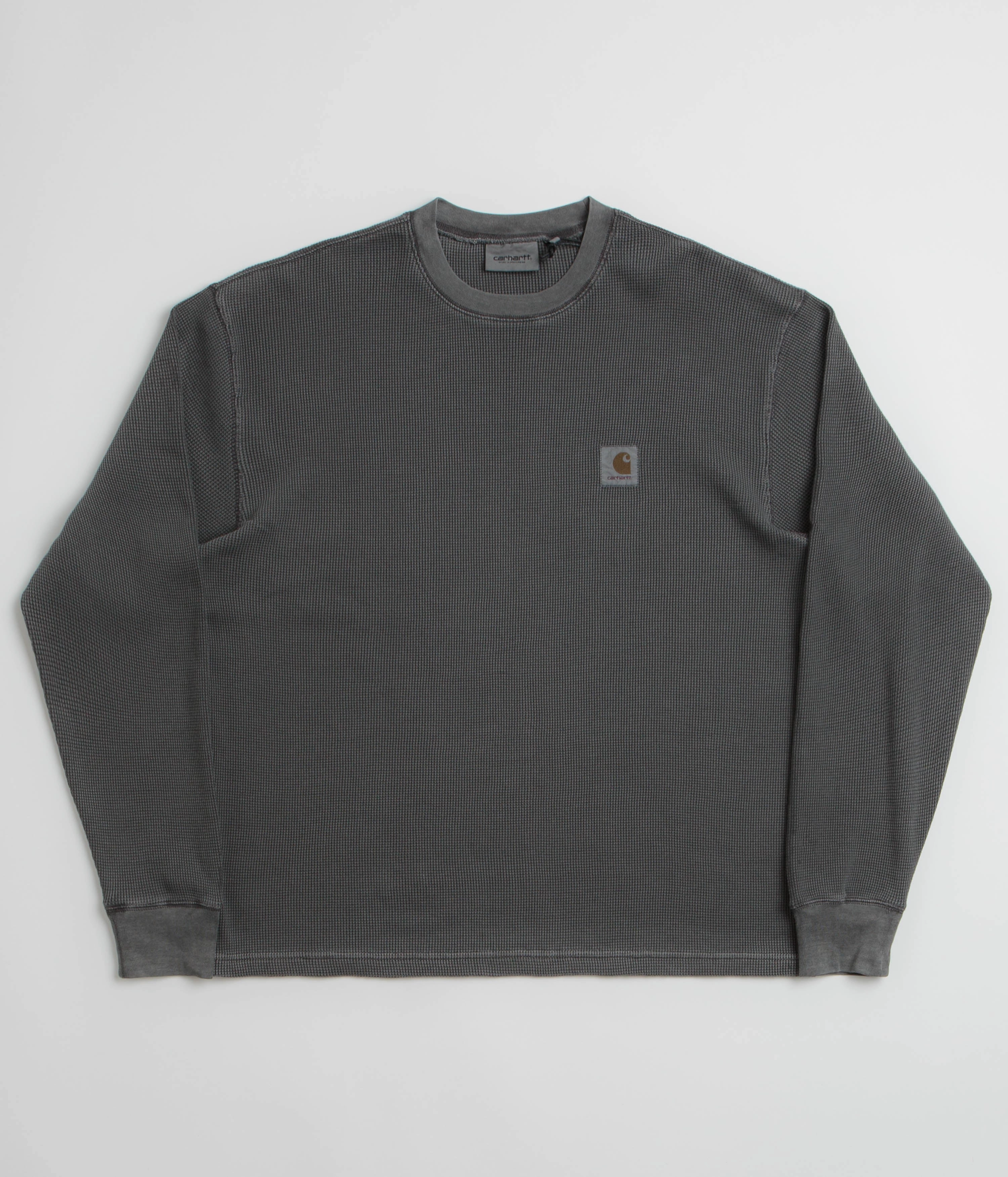 Carhartt Vista Waffle Long Sleeve T-Shirt - Black subtle hem