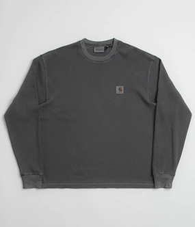 Carhartt Vista Waffle Long Sleeve T-Shirt - Black subtle hem