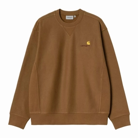 product concert wearability Cozy Mood Carhartt WIP American Script Sweatshirt - Hamilton Brown