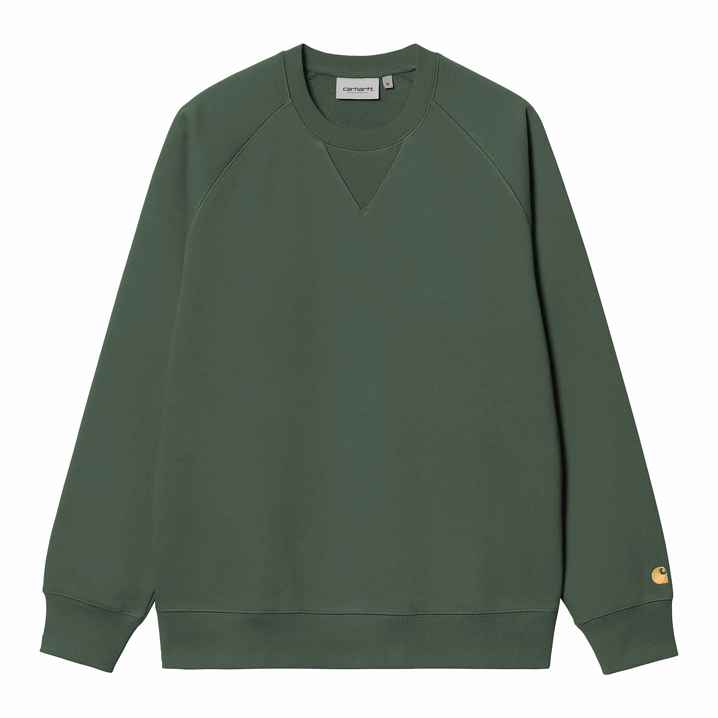 Striped Backpacking Essential Carhartt WIP Chase Sweatshirt - Sycamore Tree / Gold