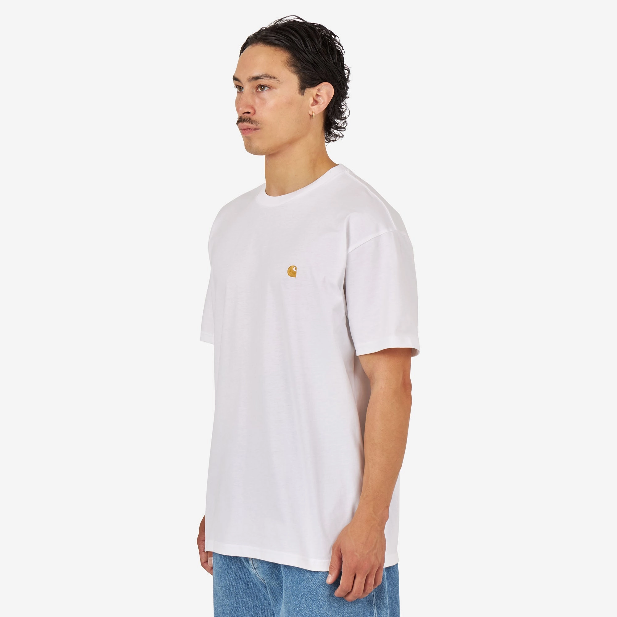 beach scene Carhartt WIP Chase T-shirt White / Gold