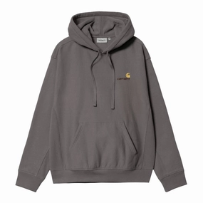 Active Fit Carhartt WIP Hooded American Script Sweat Hoodie - Porphyry