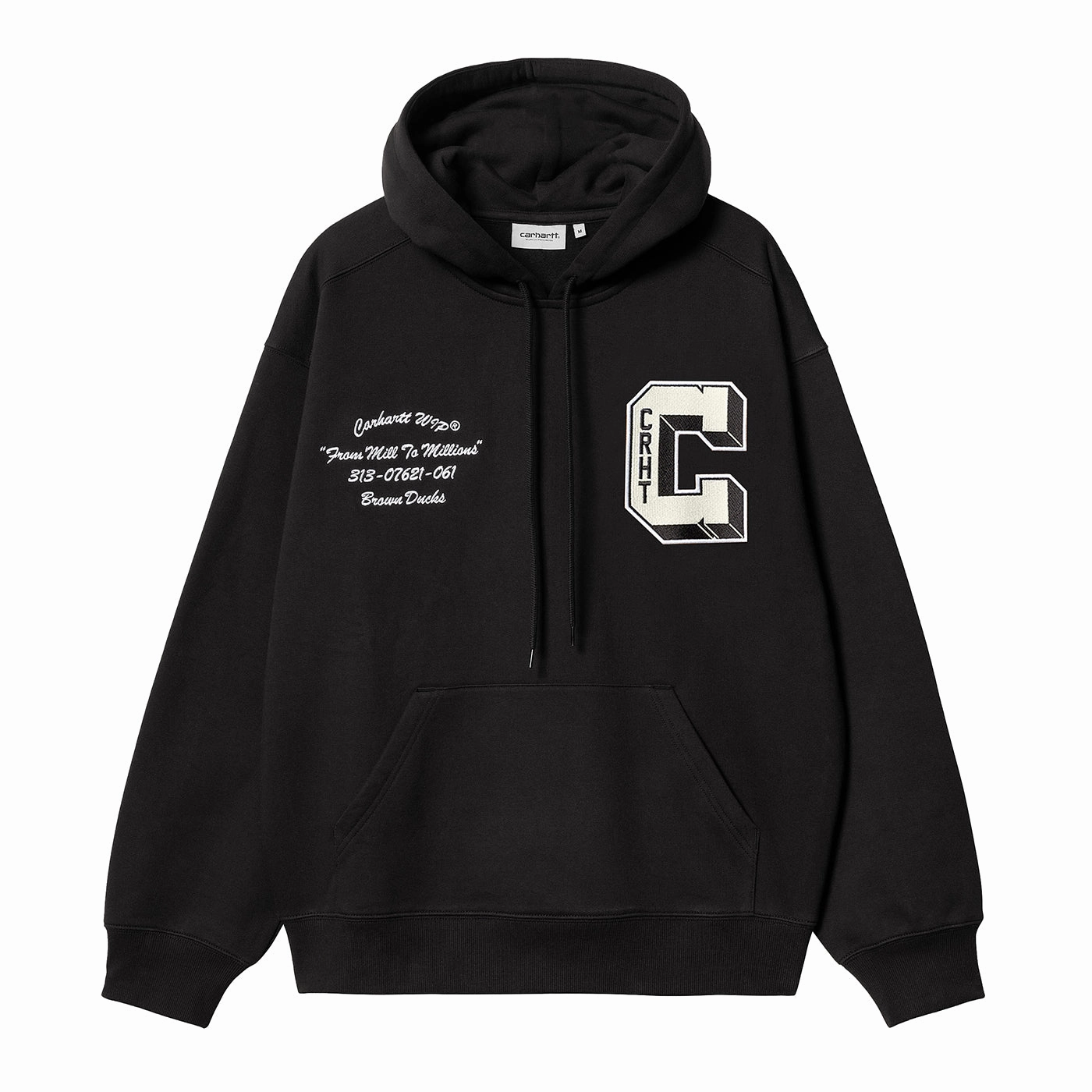 Carhartt WIP Hooded Brown Ducks Sweatshirt - Black Elastic Fit