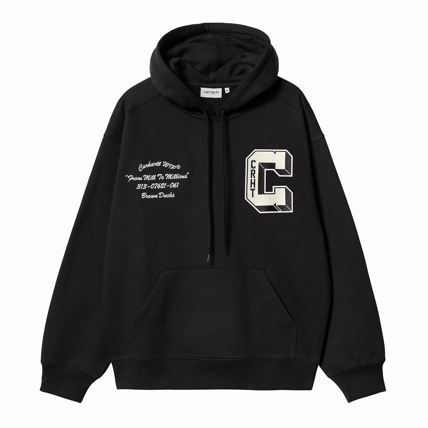 Tailgating wear Carhartt WIP Hooded Brown Ducks Sweatshirt - Black