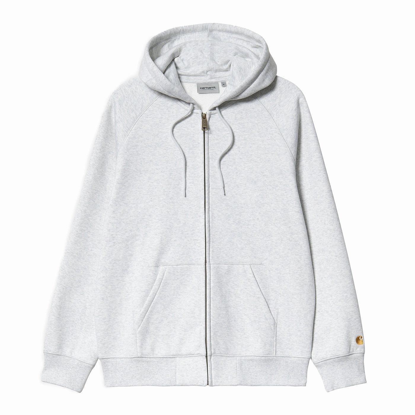 Carhartt WIP Hooded Chase Jacket - Ash Heather / Gold rollerblade wear Classic Pullover Design
