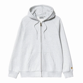 Carhartt WIP Hooded Chase Jacket - Ash Heather / Gold rollerblade wear Classic Pullover Design