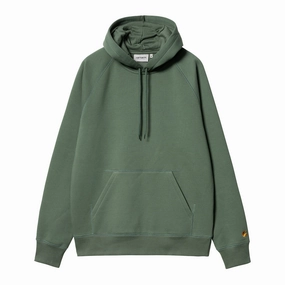 Carhartt WIP Hooded Chase Sweat -  Duck Green / Gold Satin Finish