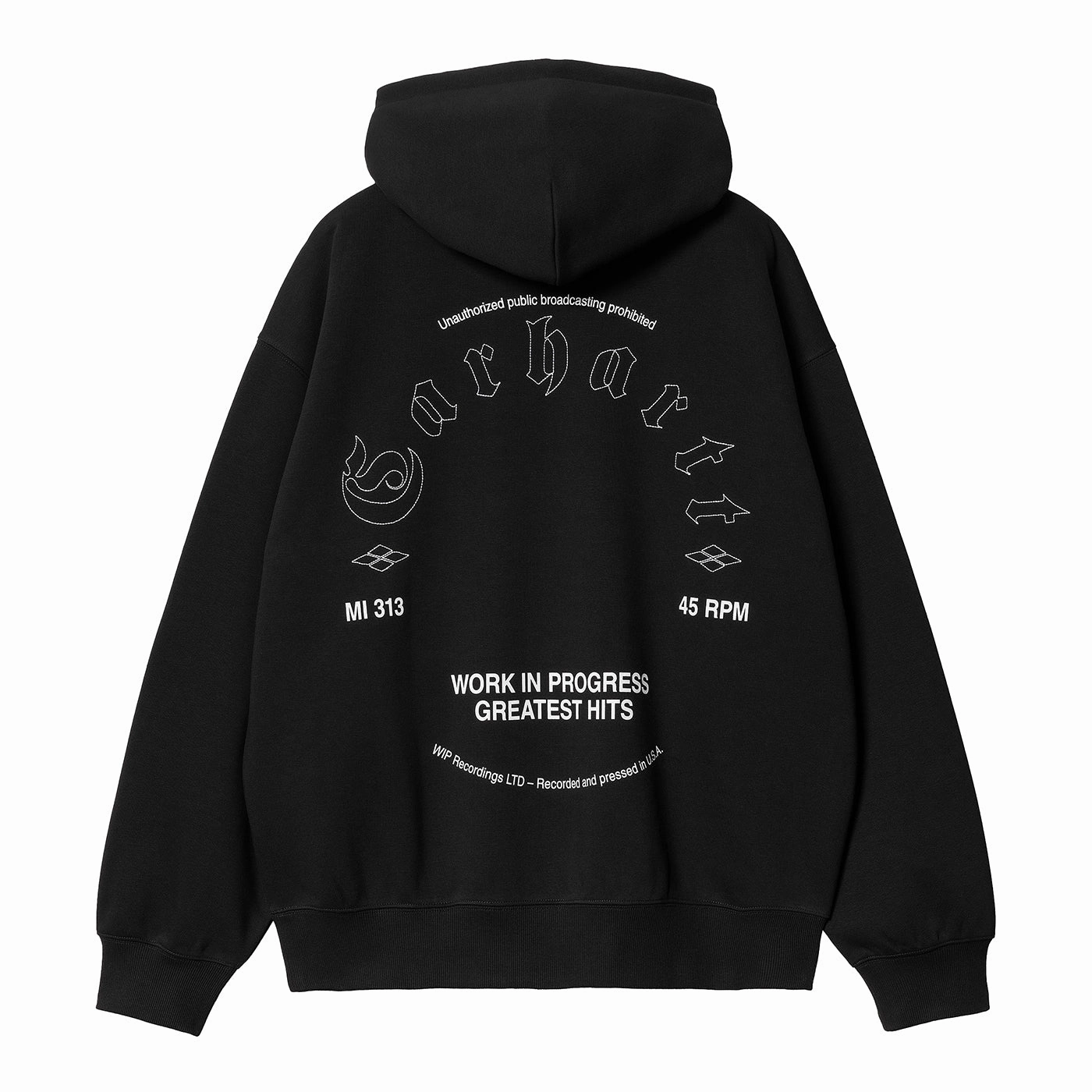Carhartt WIP Hooded Greatest Hits Sweatshirt - Black / White Sailing wear