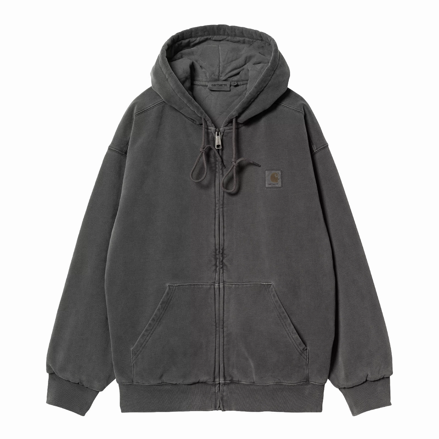 Carhartt WIP Hooded Vista Jacket Hoodie - Black garment dyed All Day Comfort Fit Asian style