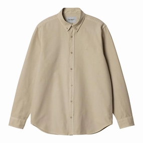 Carhartt WIP L/S Bolton Shirt - Fleur De Sel Nautical Look Work From Home