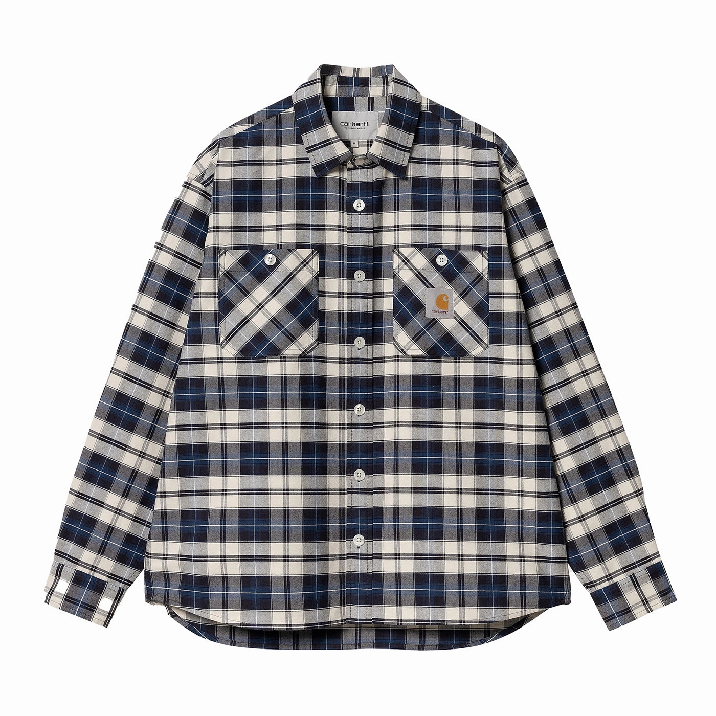 Carhartt WIP L/S Tarbell Check Shirt - Dark Navy / White Job Interview