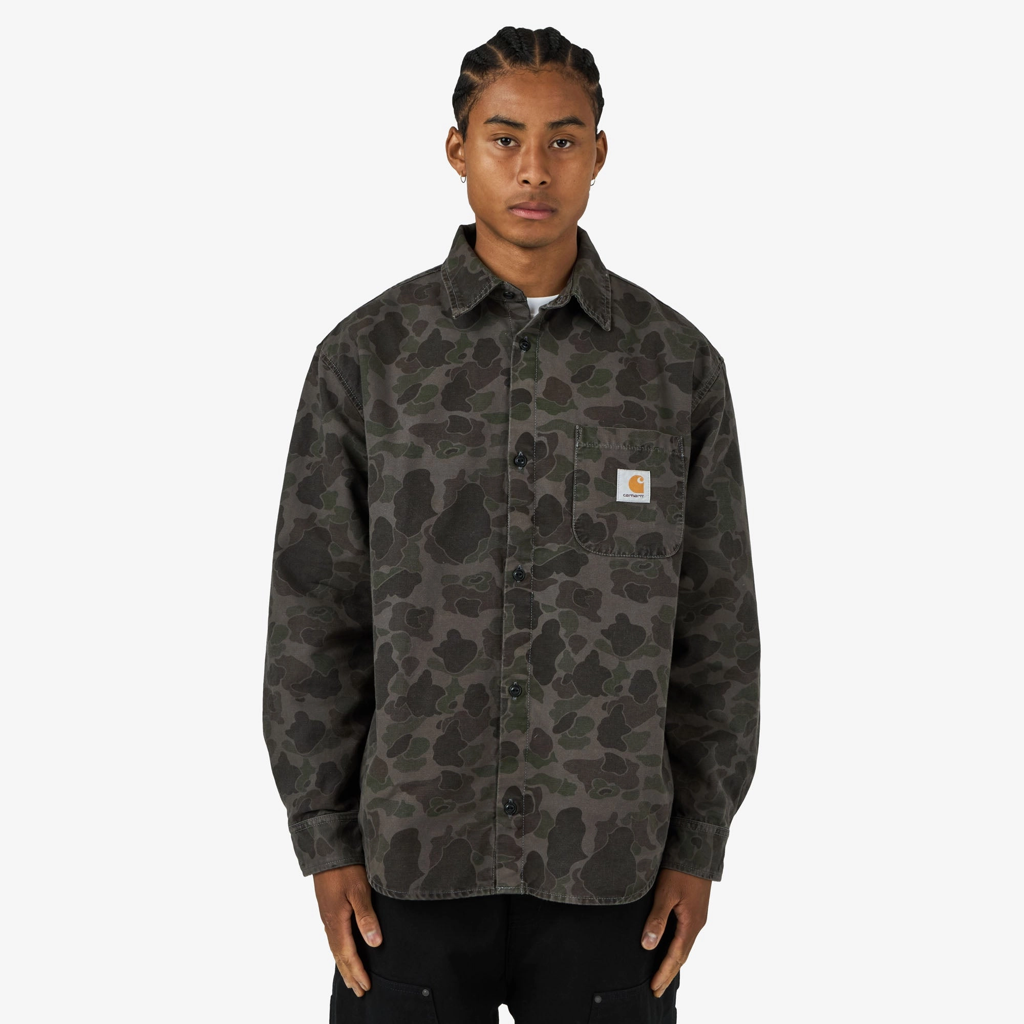 Carhartt WIP Longsleeve Duck Shirt Camo Duck Green Sustainable fashion