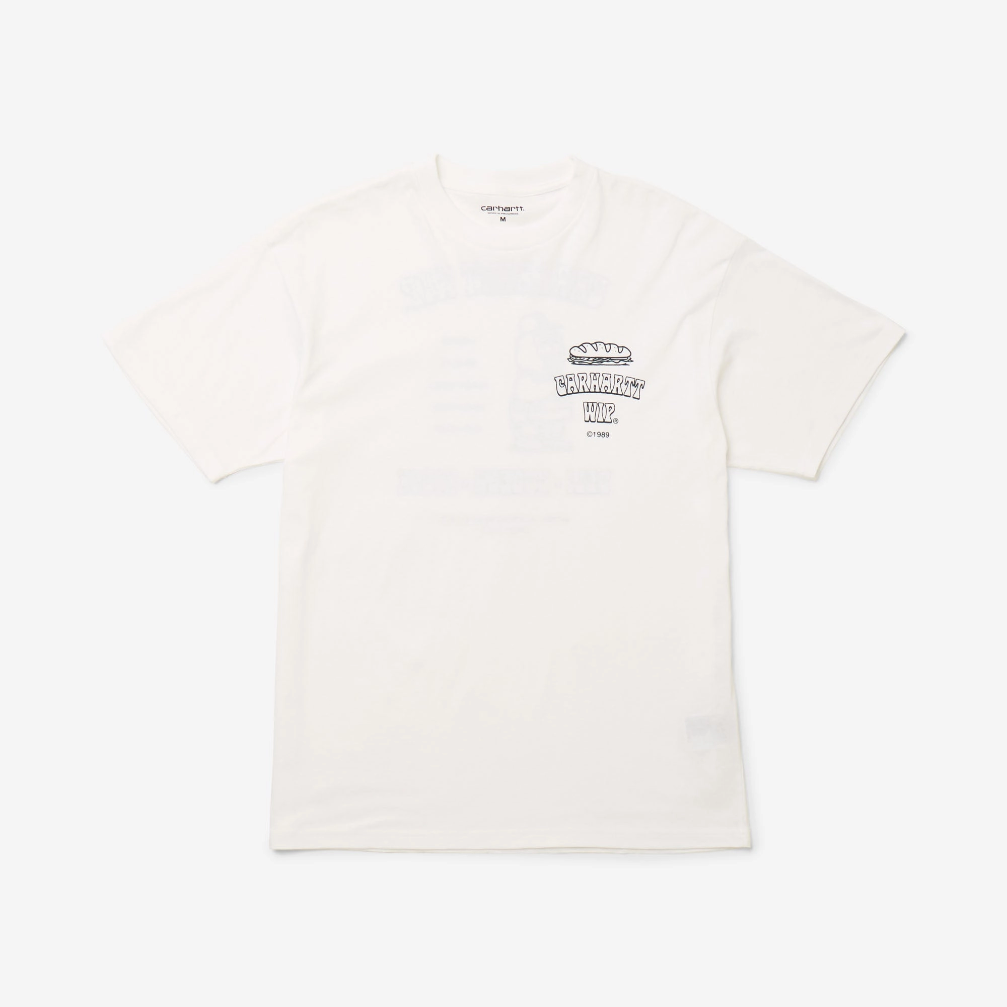 Carhartt WIP Sandwich T-Shirt White cutoff shorts silhouette