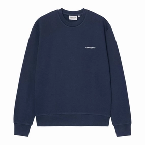 product discount Carhartt WIP Script Embroidery Sweat - Jupiter / White