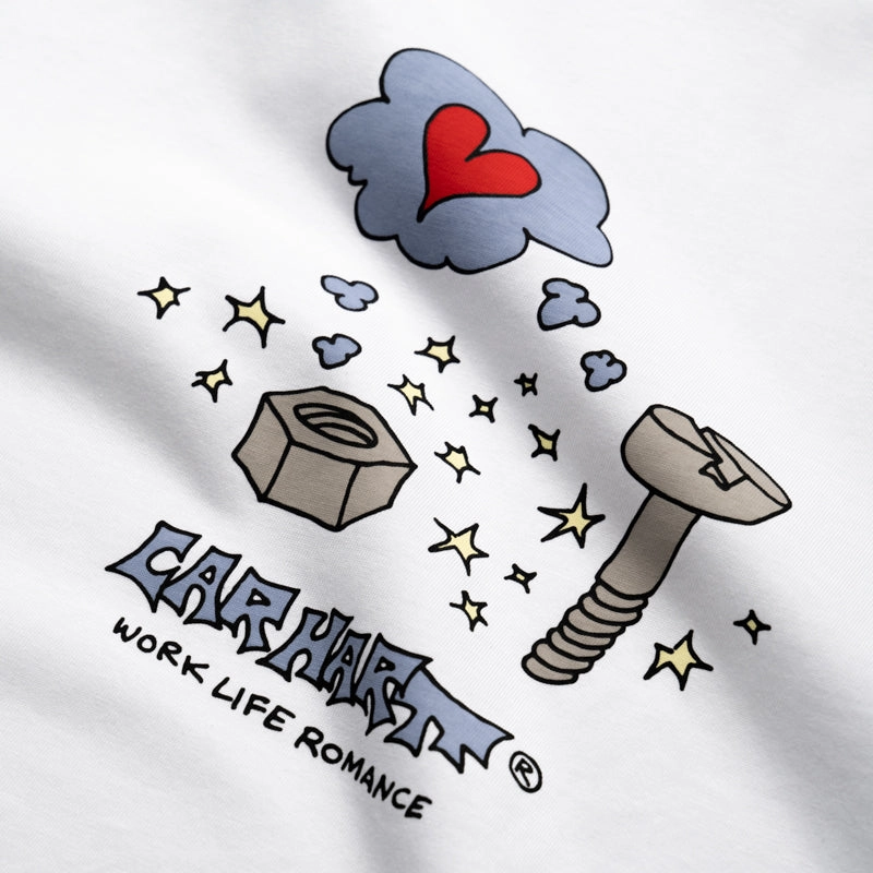 Stretchable Year-Round Carhartt WIP Work Life Romance Tee - White