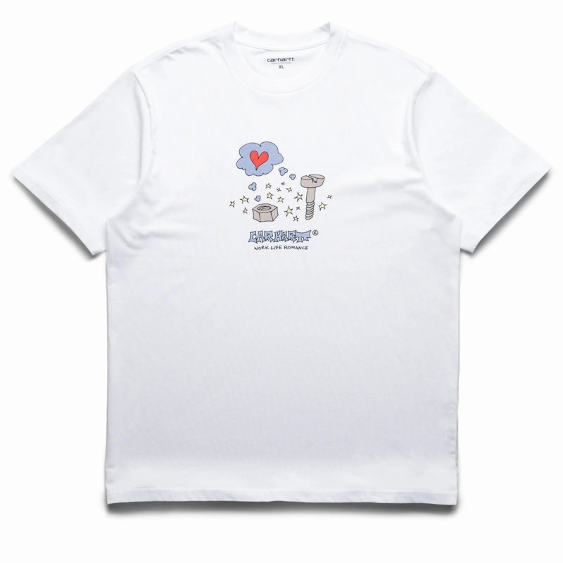 Carhartt WIP Work Life Romance Tee - White Fade Resistant Dye