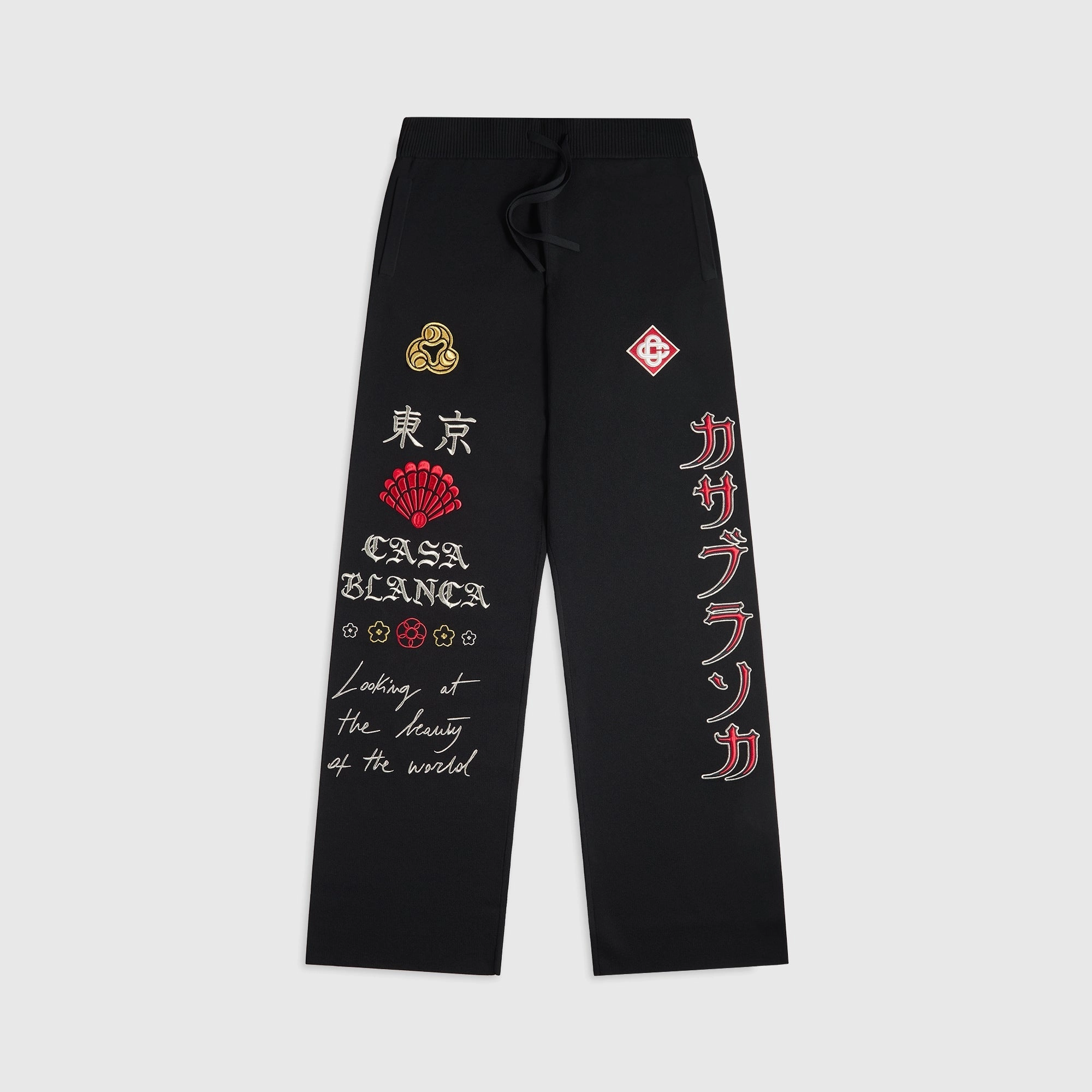 Casablanca Monogram Jacquard Trousers - Black Easy Care Fabric Finish Flat Lock Stitching