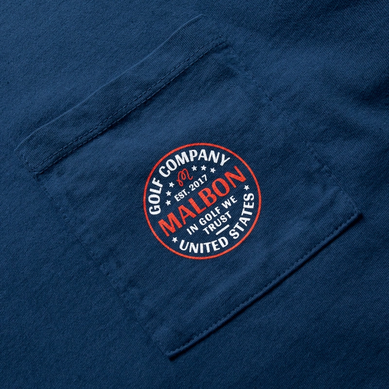 Malbon Golf Eagle Buckets Pocket Tee - Navy home clothes skirt silhouette