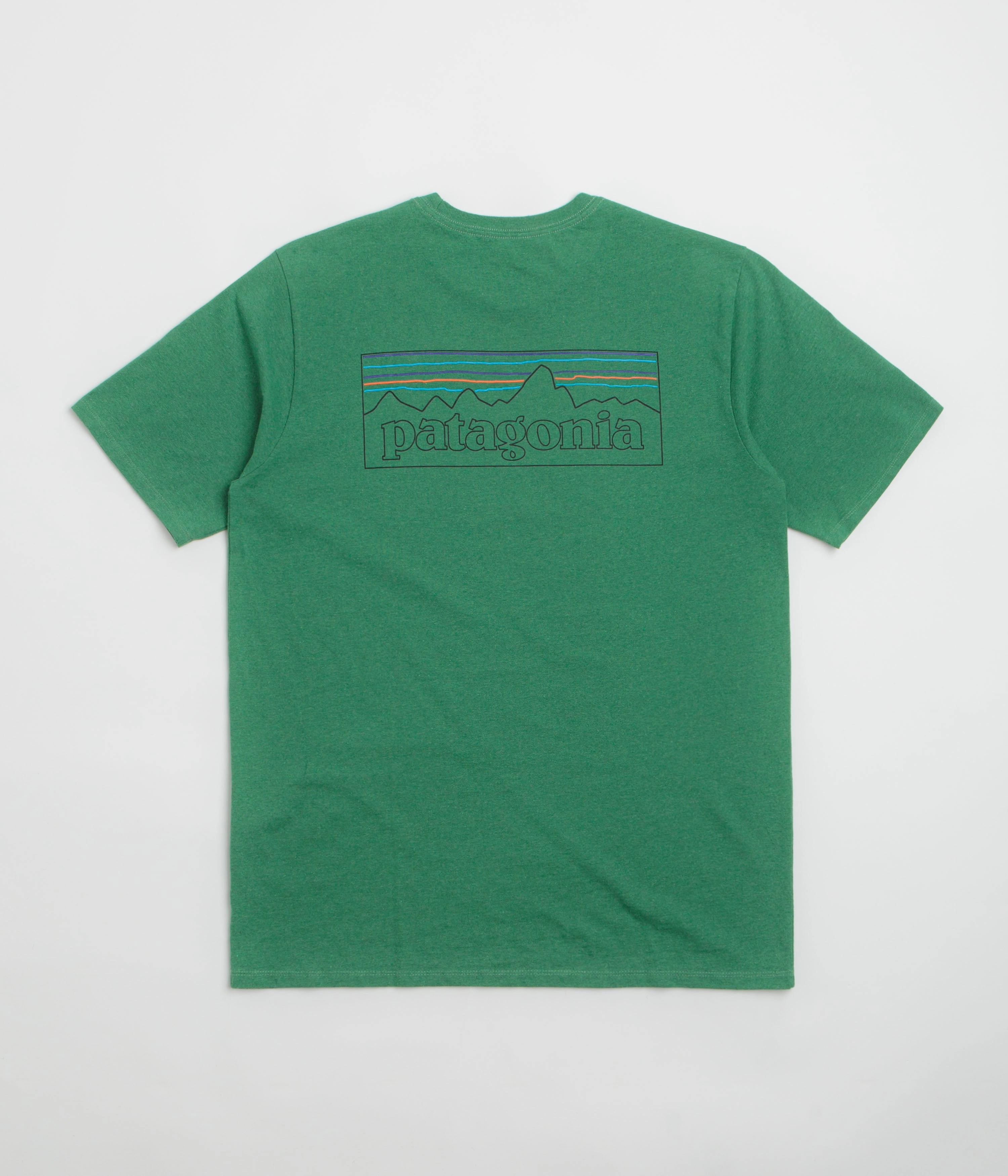 Patagonia P-6 Logo Responsibili-Tee T-Shirt - P-6 Outline: Heartleaf Green shirring Tubular Body Construction