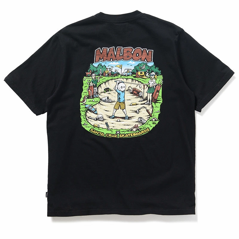 Malbon Golf x Santa Cruz Bermuda Bunker Tee - Black modern hem Abstract prints