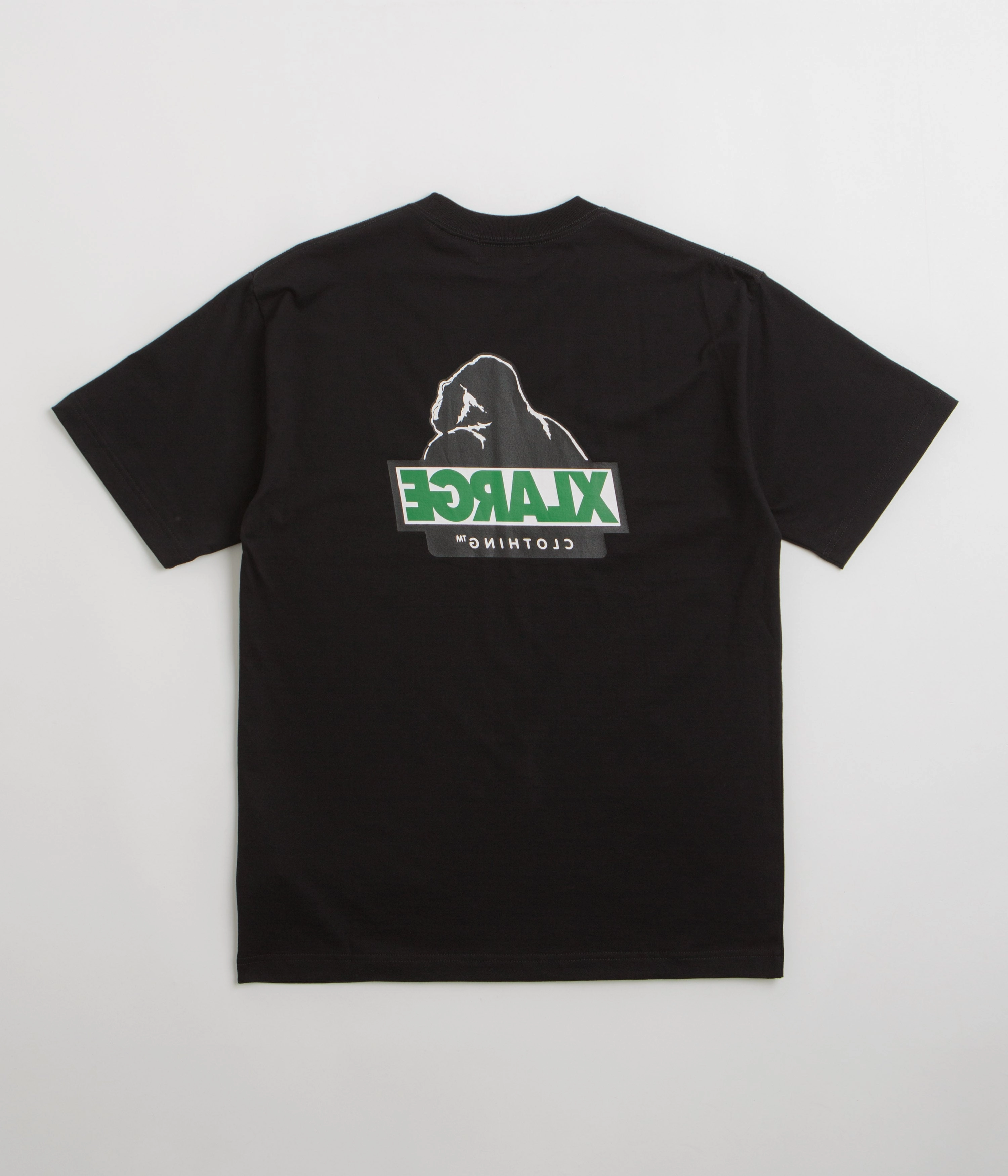 XLarge Backside OG T-Shirt - Black Cuffed Sleeves Garment Washed Texture