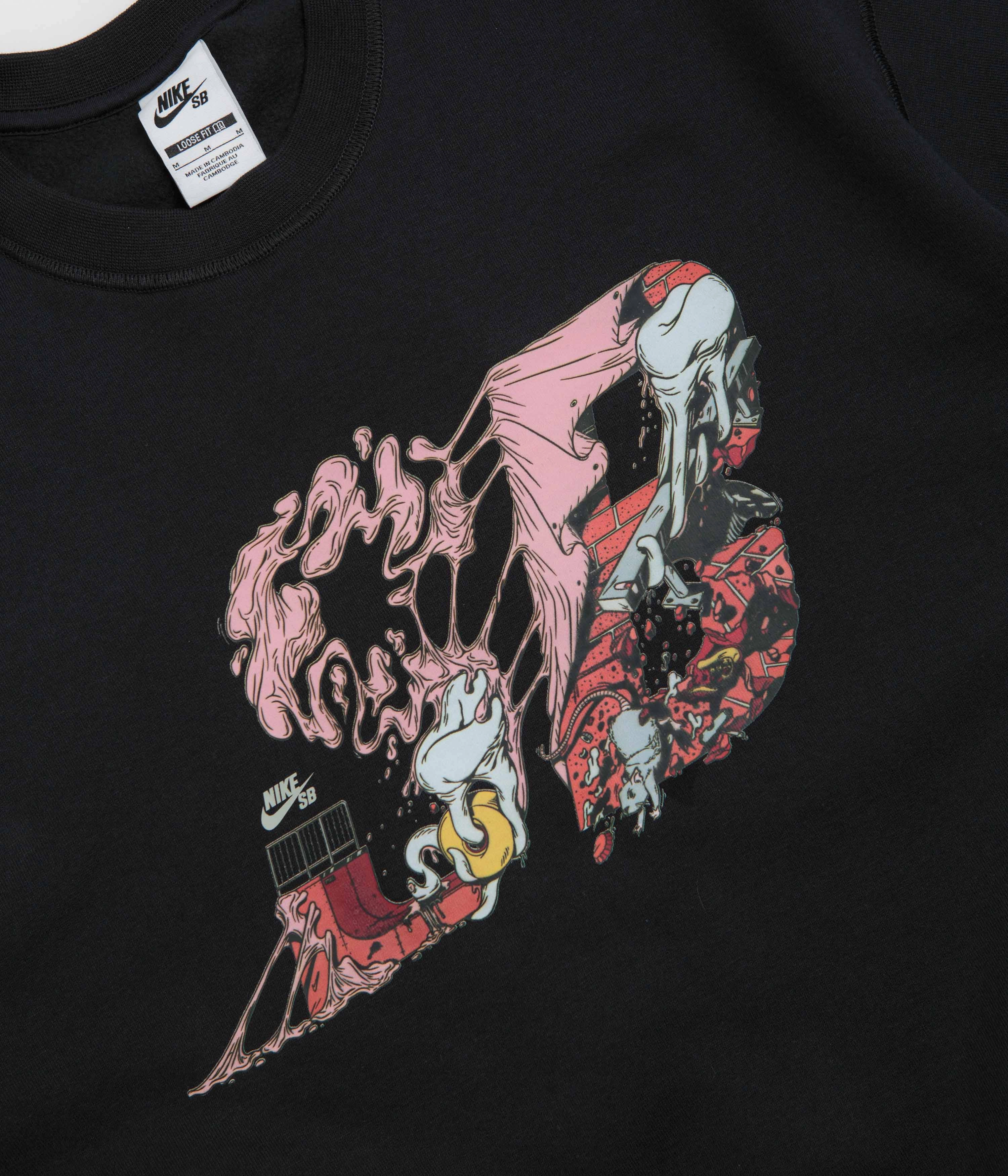 Affordable product rhinestone glamour Nike SB Graphic Logo Crewneck Sweatshirt - Black / White