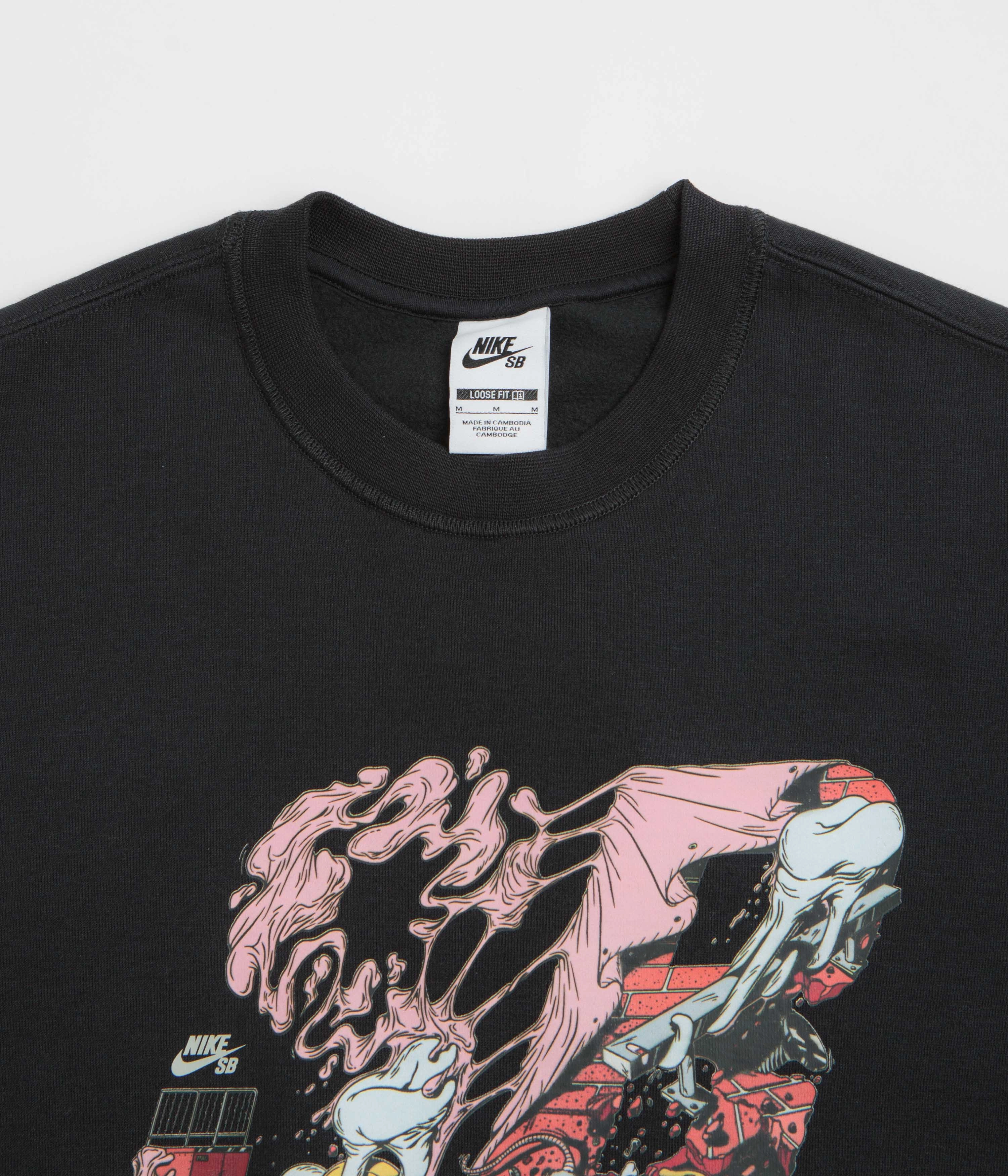 Nike SB Graphic Logo Crewneck Sweatshirt - Black / White product delivery Product Innovation