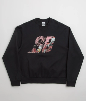 Nike SB Graphic Logo Crewneck Sweatshirt - Black / White Modern Relaxed