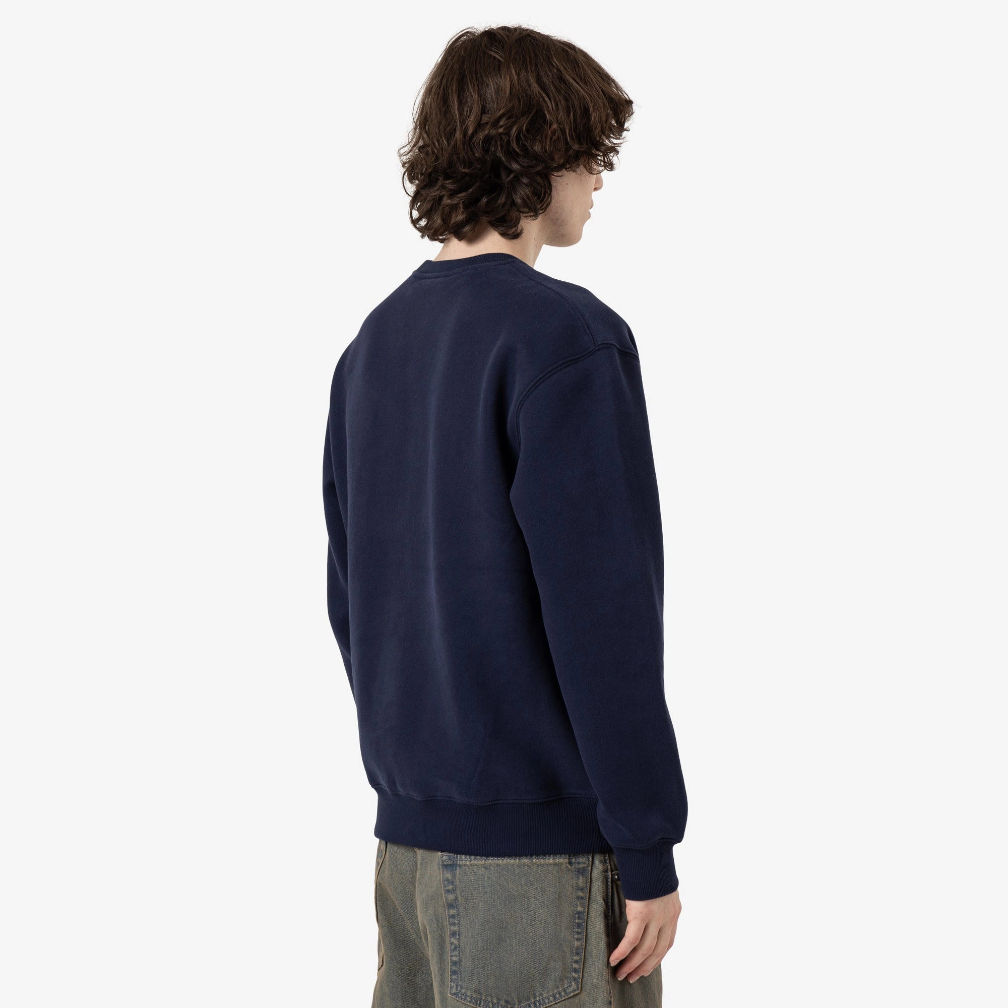 Comfortable Hoodie Core Fit Metalwood Roosevelt Crewneck Sweatshirt / Navy
