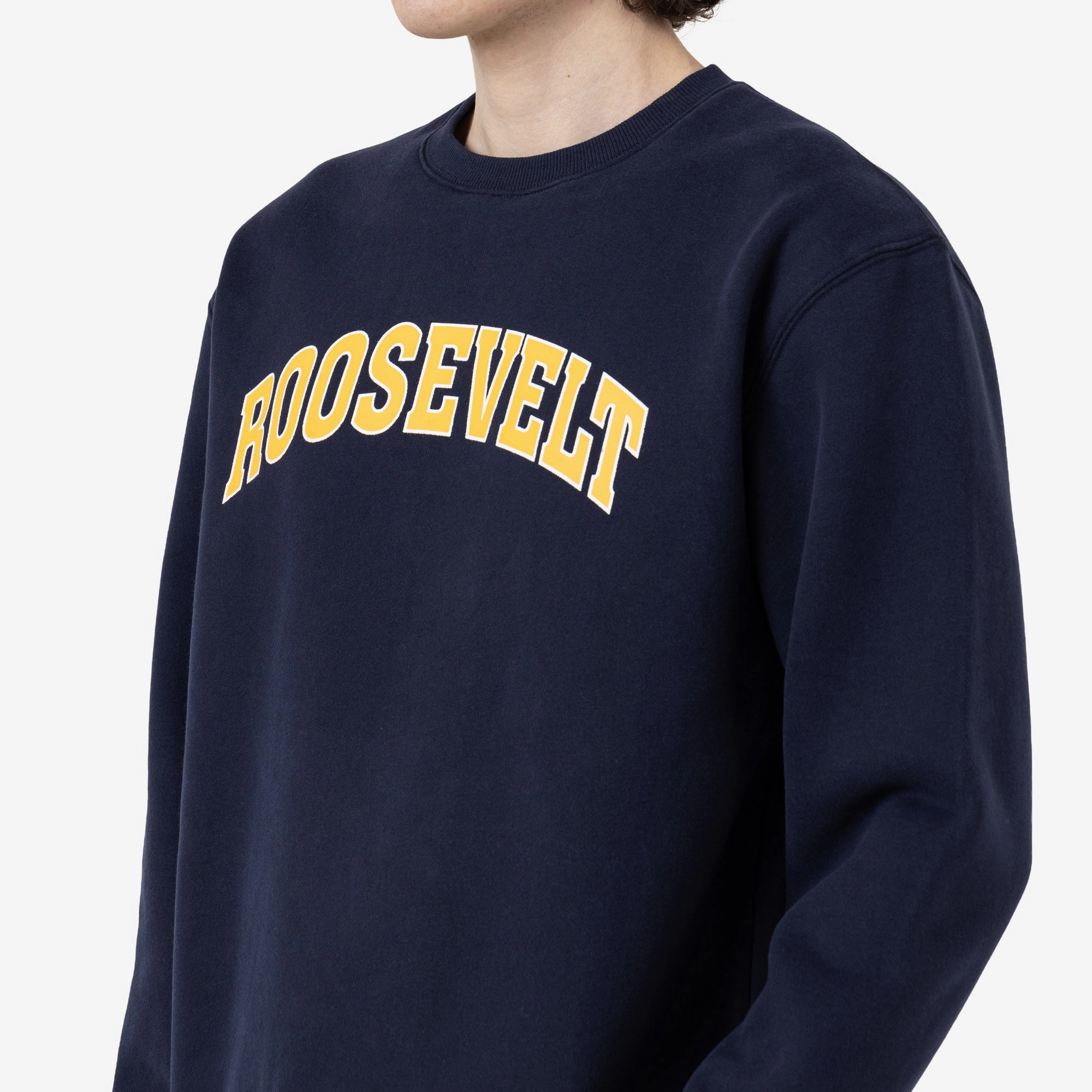 Relaxed Fit Hoodie Metalwood Roosevelt Crewneck Sweatshirt / Navy