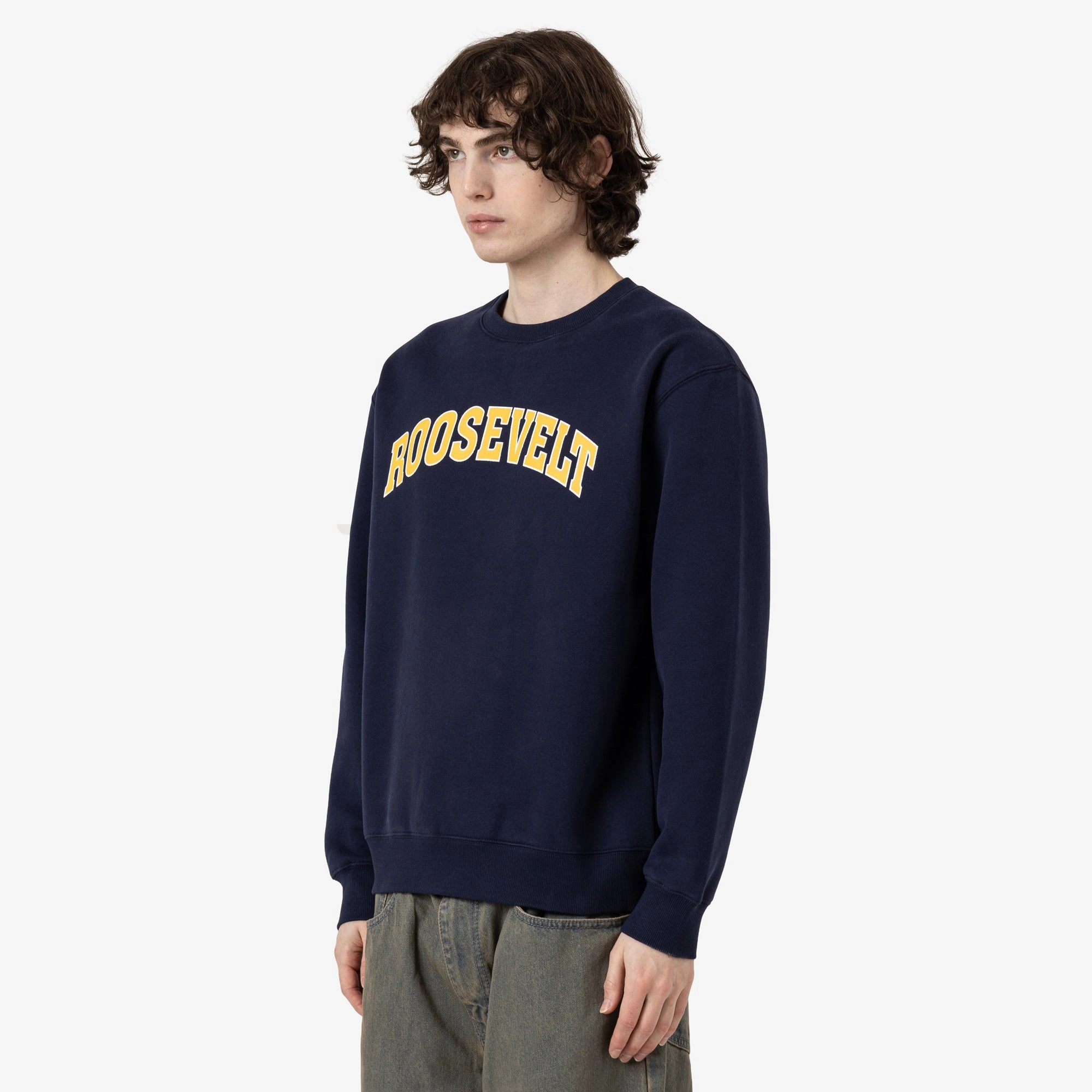Cozy Apparel Comfort Wear Metalwood Roosevelt Crewneck Sweatshirt / Navy
