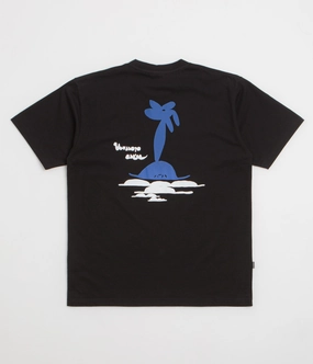 Pasteelo Can Art T-Shirt - Black Windy day Animal Print