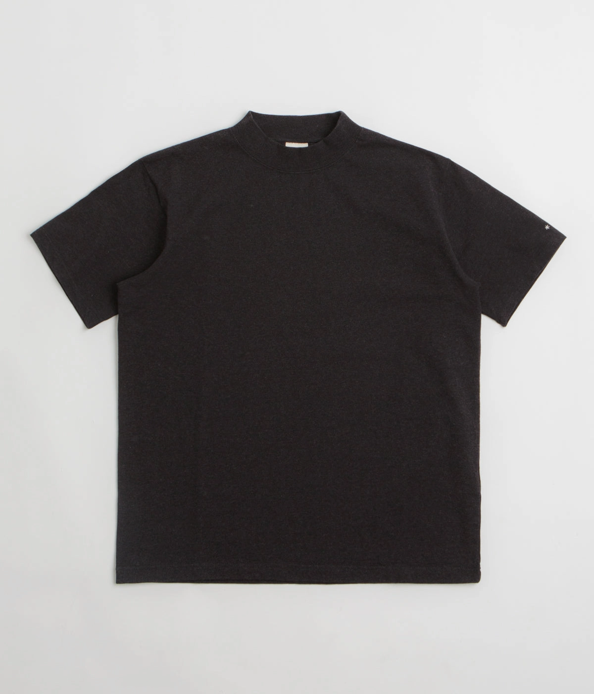 Snow Peak Recycled Cotton Heavy Mockneck T-Shirt - Black Teenager fashion Comfortable