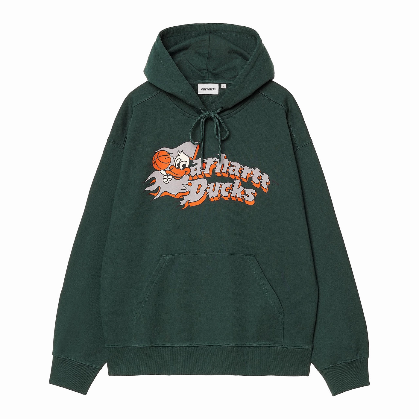 Carhartt WIP Hooded Flaming Ducks Sweatshirt - Conifer Lounging At Home Street Fit
