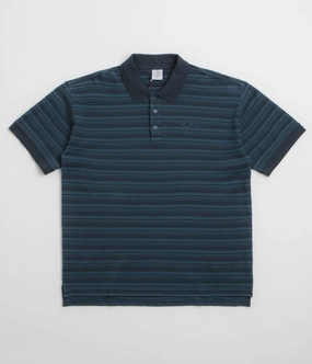 Outerwear Companion Trendy Fashion Polar Stripe Surf Polo Shirt - Neptune Blue