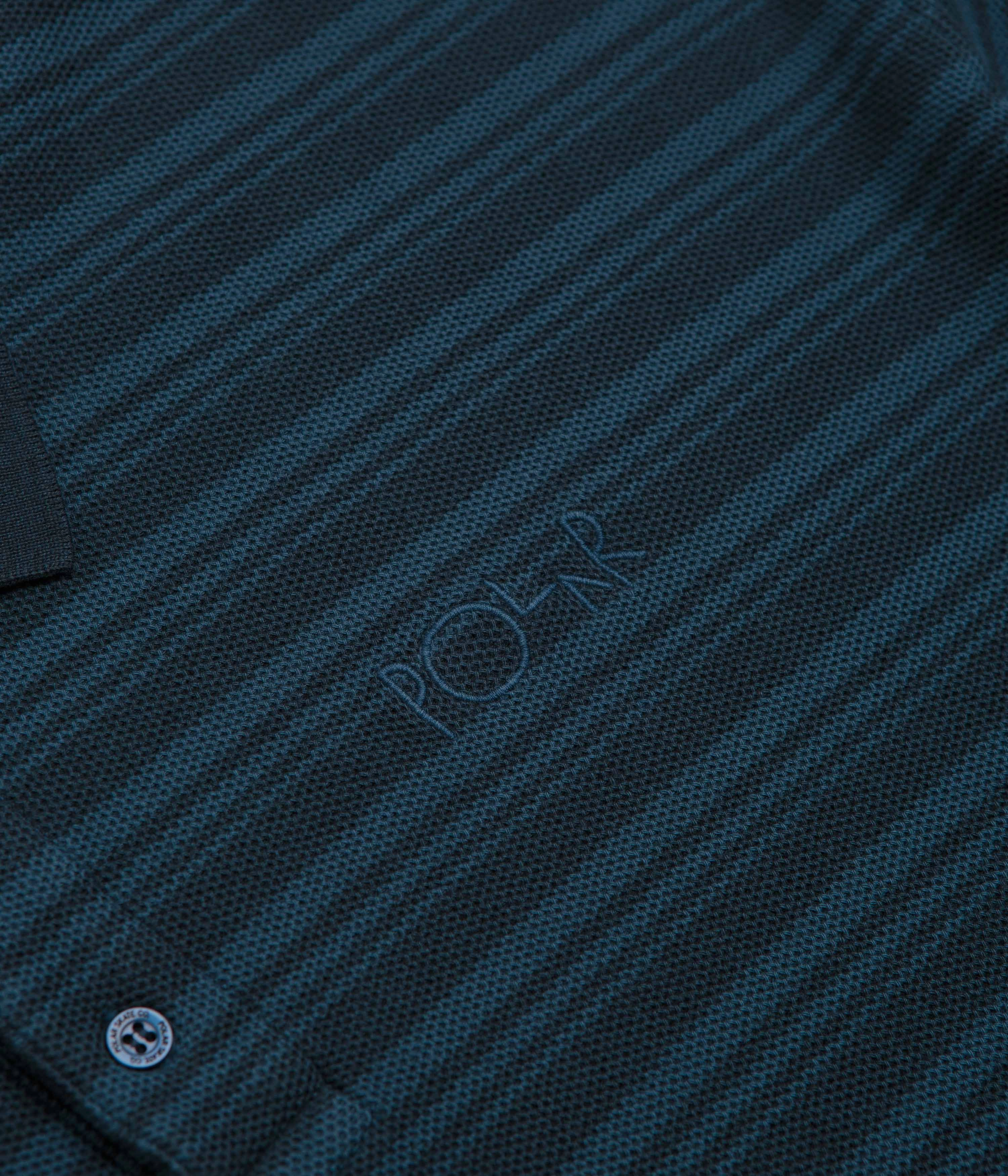 Weekend Adventure Polar Stripe Surf Polo Shirt - Neptune Blue