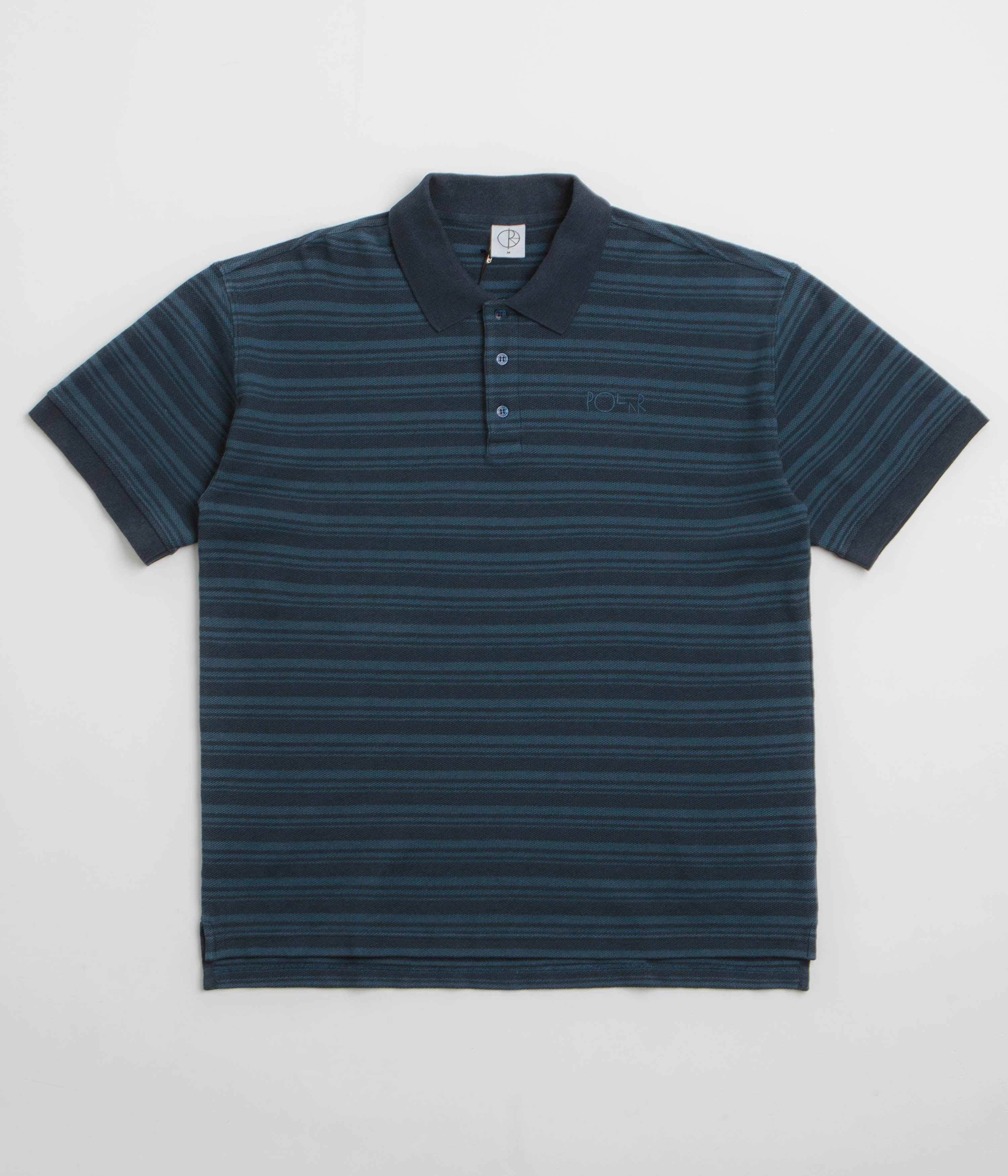 Cultural Inspired Polar Stripe Surf Polo Shirt - Neptune Blue