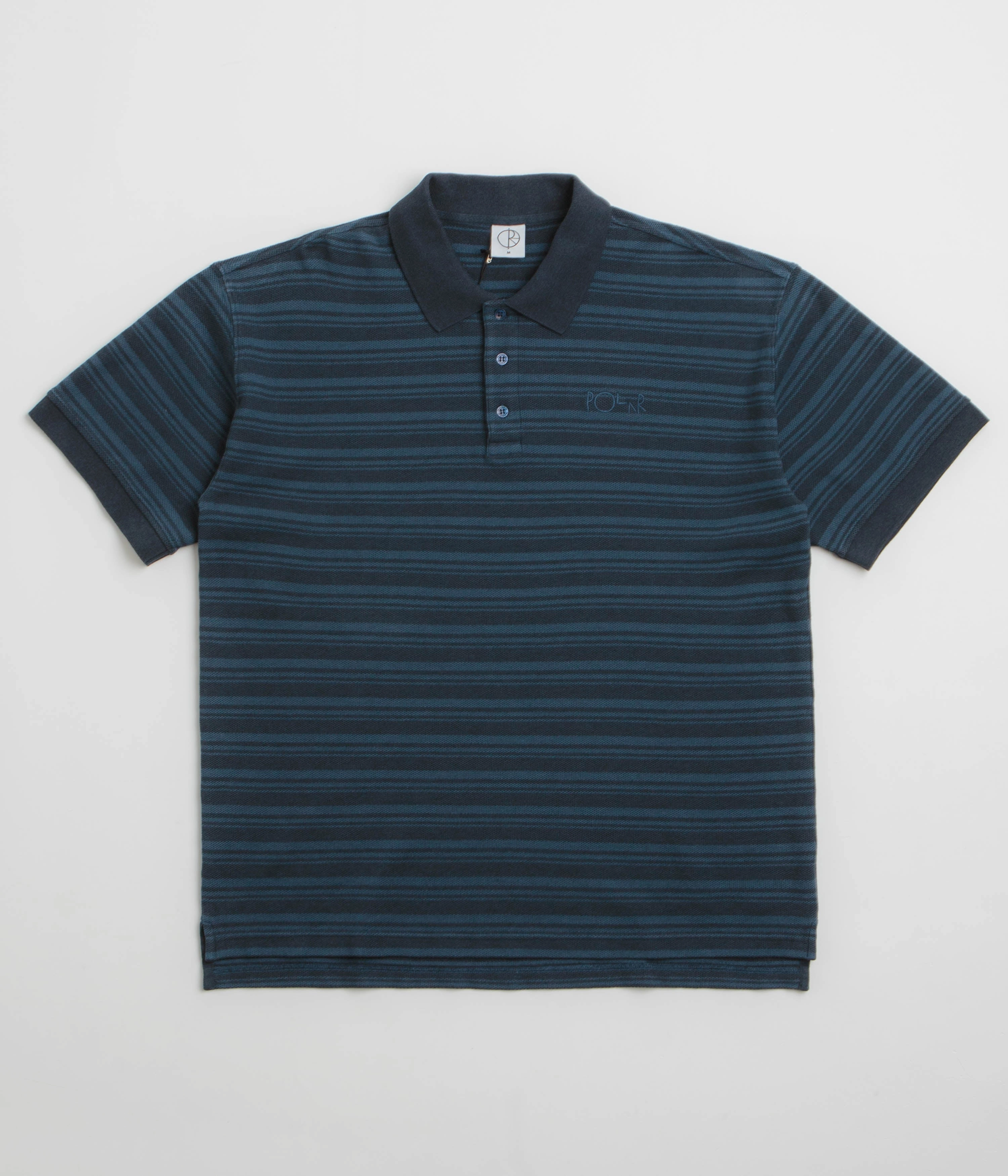 Outerwear Companion Trendy Fashion Polar Stripe Surf Polo Shirt - Neptune Blue
