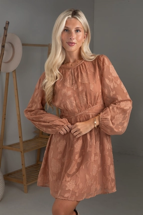 Semi Formal Red-Carpet FINAL SALE - Softly Stated Clay Floral Mini Dress