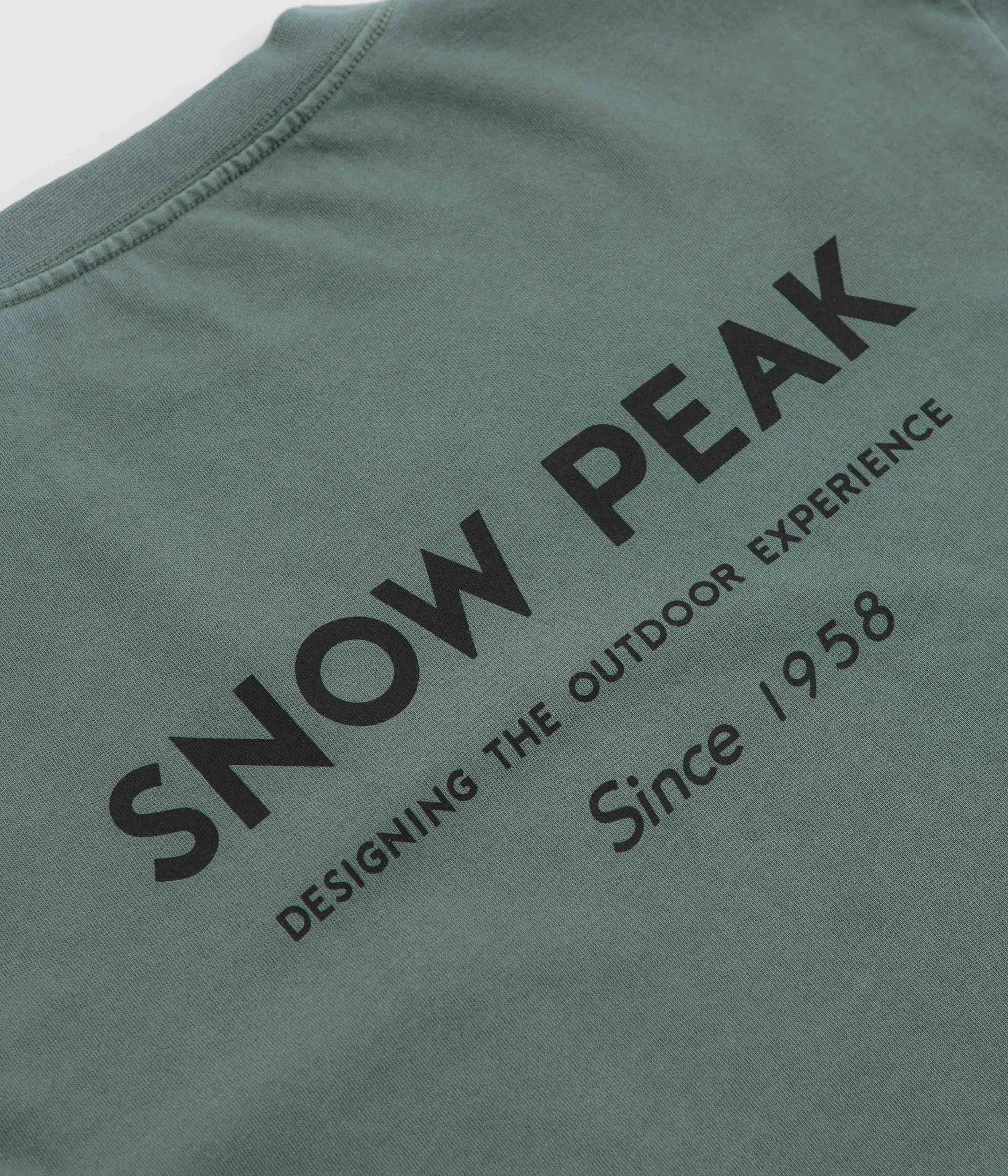 No Slip Sleeve Banding Snow Peak Garment Dyed Long Sleeve T-Shirt - Dark Green
