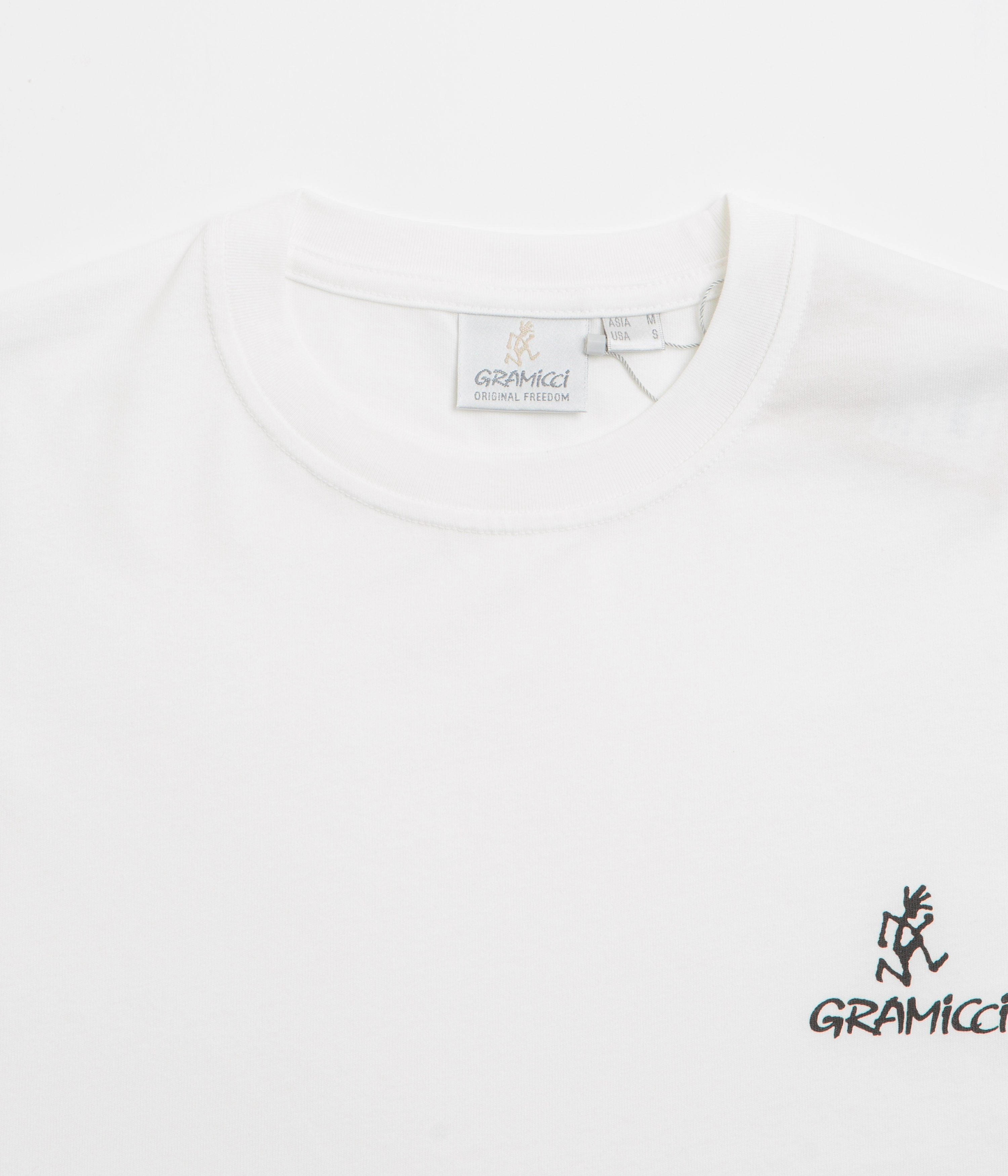 Gramicci One Point Logo T-Shirt - White Soft Collar Lining Wide waistband