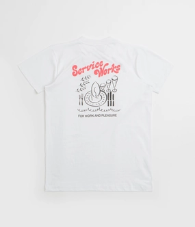Service Works Work   Pleasure T-Shirt - White buckle two-piece