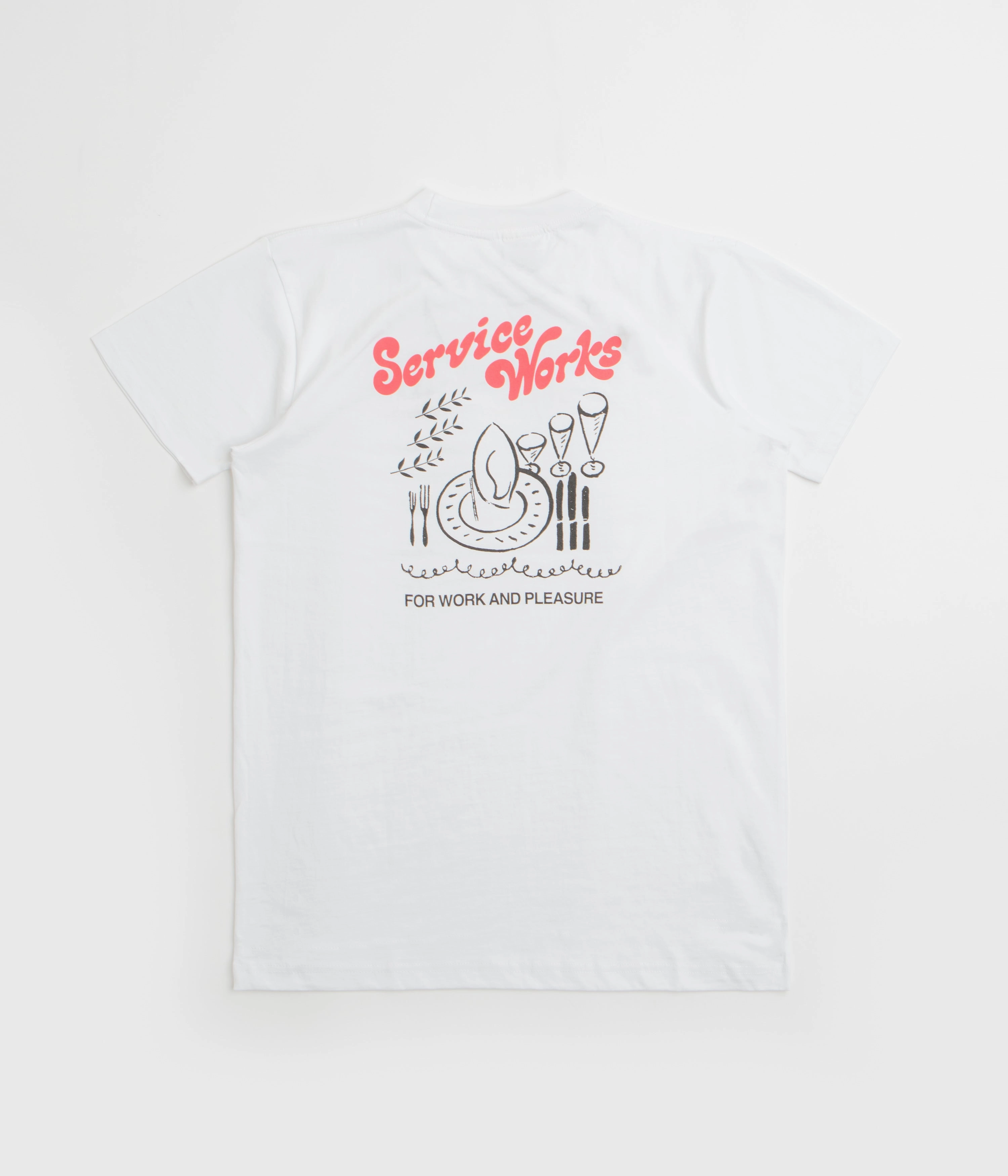 Service Works Work   Pleasure T-Shirt - White buckle two-piece