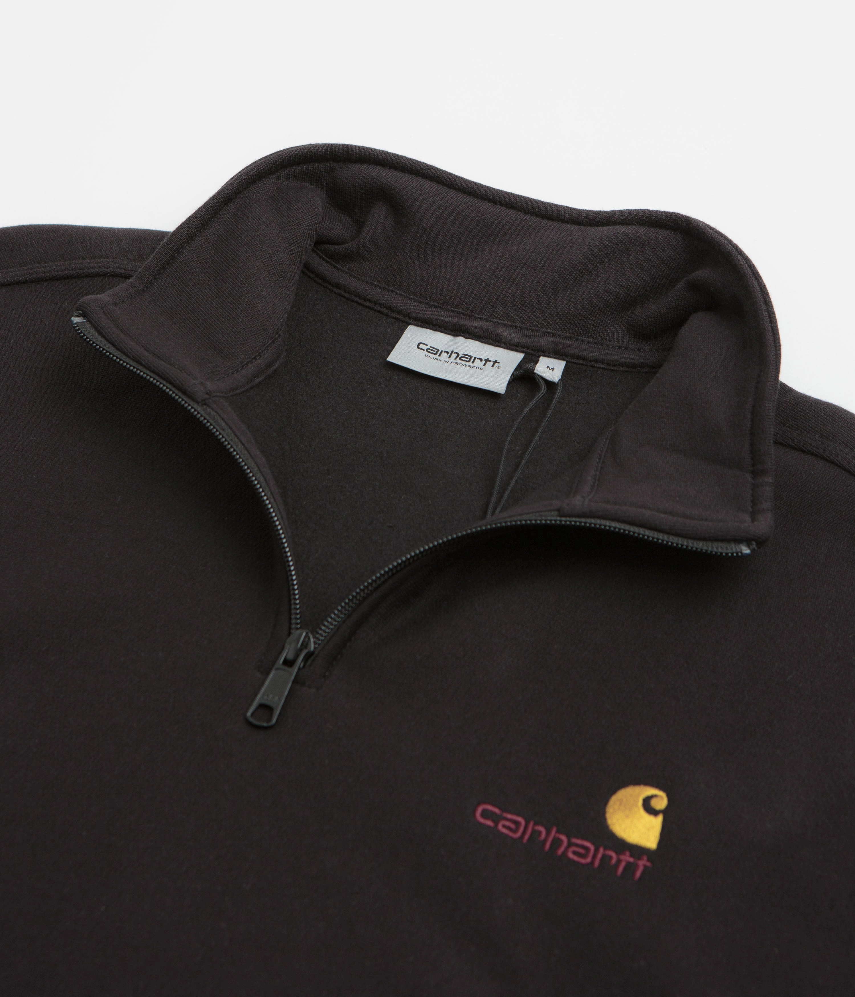 Active Wear Carhartt Half Zip American Script Sweatshirt - Black