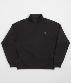 Street Apparel Carhartt Half Zip American Script Sweatshirt - Black